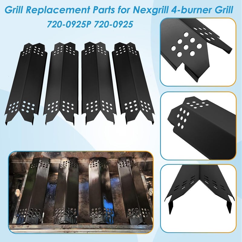 BBQration Grill Parts for Nexgrill 4 Burner 720-0925 720-0925P 720-0925PG, Cooking Grate, Heat Shield and Burner Kit for Nexgrill 720-0925P Replacement Parts for Nexgrill 4 Burner 720-0925 - Image 3
